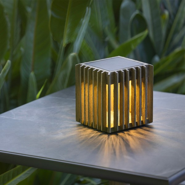 VERTI – Lampe de table en teck – vue 2 – Exception Design