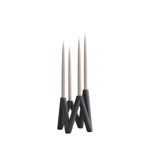 W Candle Holder – Black – vue 2 – Exception Design