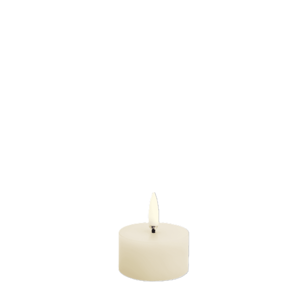 Bougie LED pilier ivoire finition lisse 5 x 2