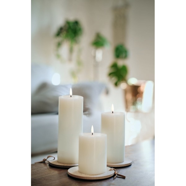 Bougie LED pilier ivoire finition lisse 7