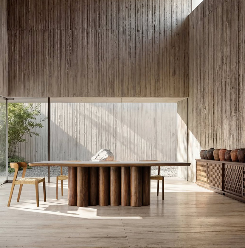 Salon contemporain aux tons naturels